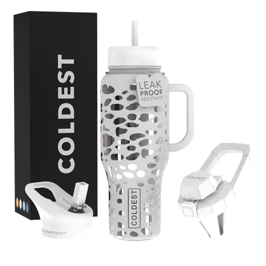 Coldest 36oz Hand Bottle - Silver Leopard