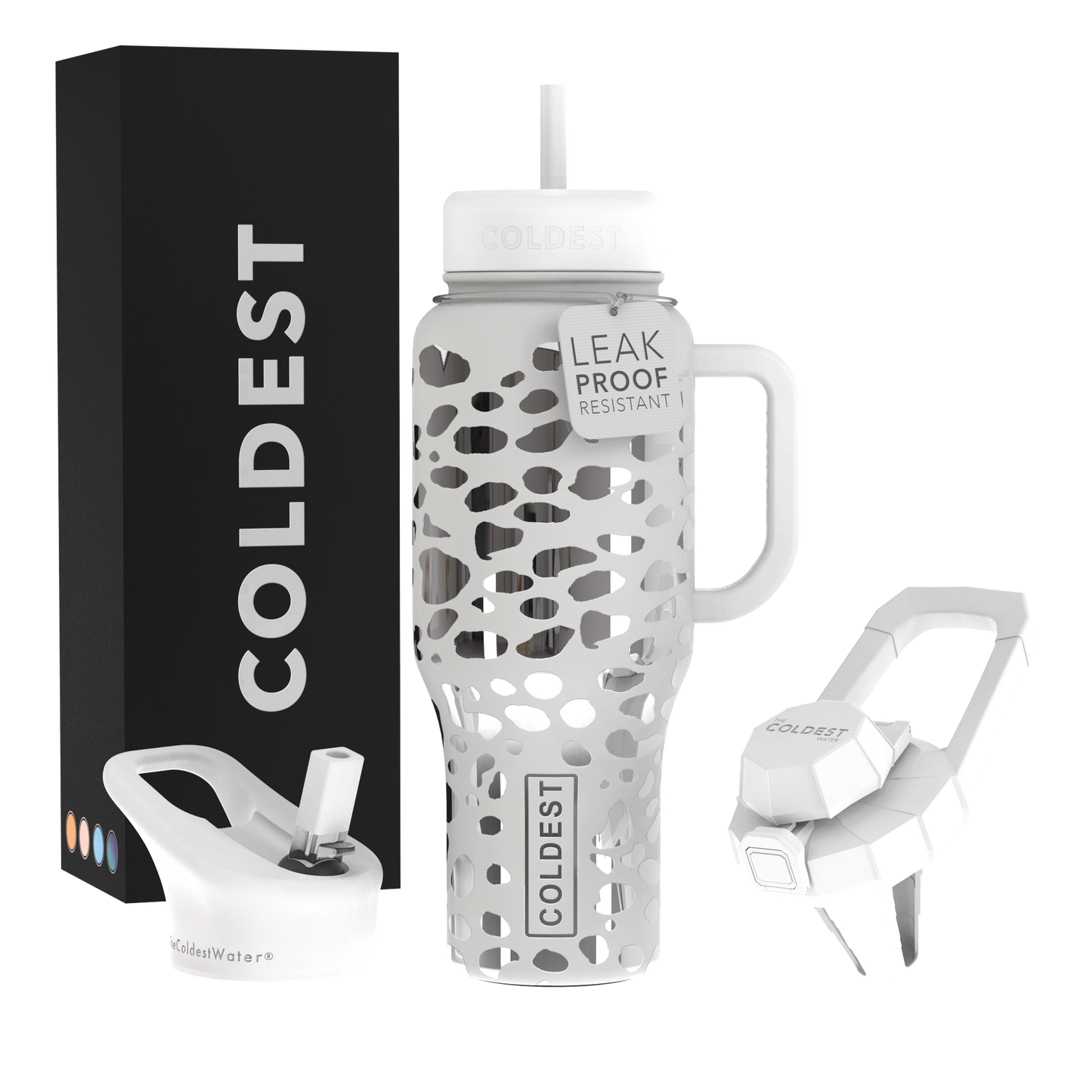 Coldest 36oz Hand Bottle - Silver Leopard